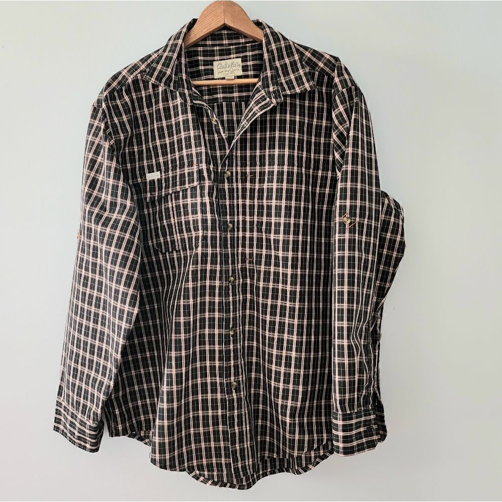 Cabela's plaid button down dress shirt men's size XL